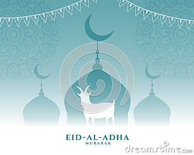 Nice greeting for eid al adha bakrid festival Vector Illustration