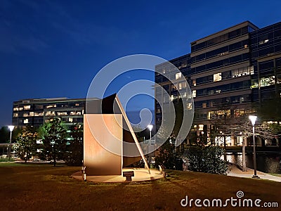 Beautiful Hall Park night scenes Frisco TX USA Editorial Stock Photo