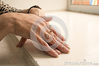 Nice hand and fingers of worman Stock Photo