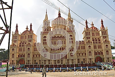 Nice Hindu temple create for Durga Puja Editorial Stock Photo