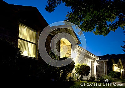 A nice house night scenes Stock Photo