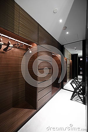 Nice interior of bright cloakroom Stock Photo