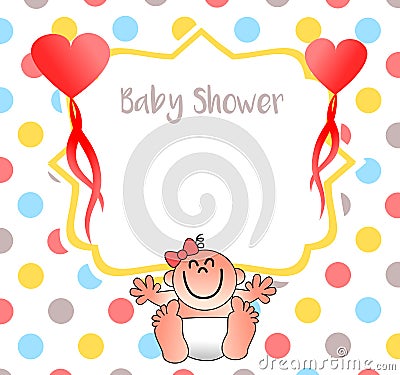 A nice invitation for your baby shower Cartoon Illustration