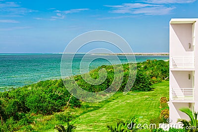 Nice inviting view of gorgeous natural landscape and tranquil ocean at Las Brujas island, Cuba Stock Photo