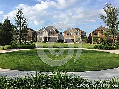 Nice landscapes and houses design in community Stock Photo