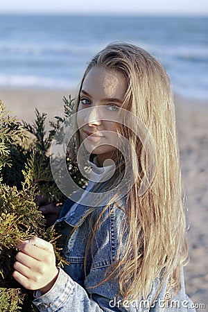 Nice long bright haired girl Stock Photo