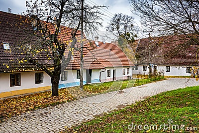 Colorful old Anabaptist houses in Velke Levare Slovakia Stock Photo