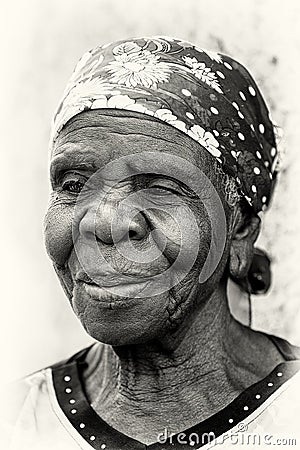 Nice old lady from Ghana Editorial Stock Photo