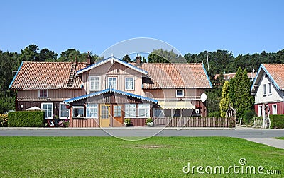 Beautiful old home in Juodkrante town, Lithuania Stock Photo