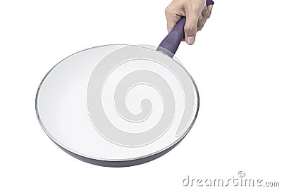 Nice pan in hand isolated, Clipping path included Stock Photo