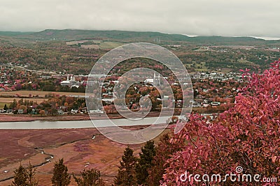 Nice panoramic view on Baie-St-Paul, on the St-Lawrence River Stock Photo