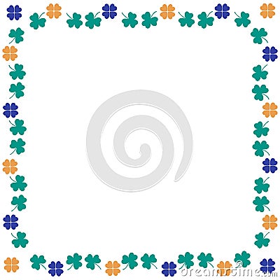 Nice picture-frame from various pieces of clover Vector Illustration