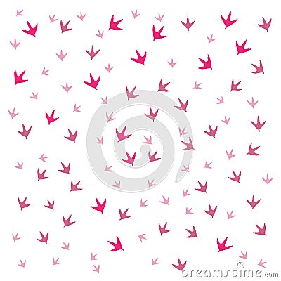 Nice picture of traces of birds Vector Illustration