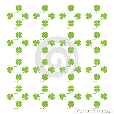 Nice picture from various pieces of clover located around Vector Illustration