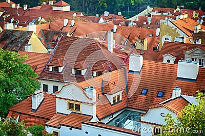 nice prague roofs Stock Photo
