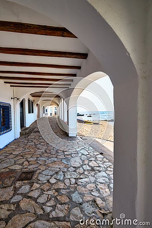 Nice promenade in a Spanish town Calella de Palafrugell in Costa Brava Stock Photo