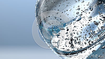 nice reflection of transparent atmospheric water abstract 3d rendering fresh and clean graphic design element material Cartoon Illustration