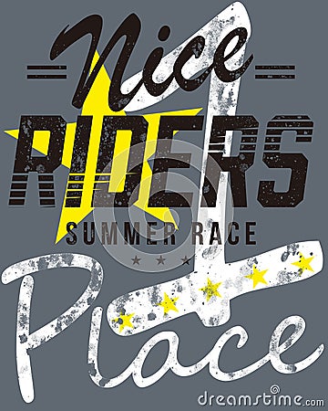 Nice riders summer race place graphics Vector Illustration