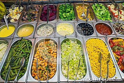 Nice salad buffet in a restaurant Stock Photo