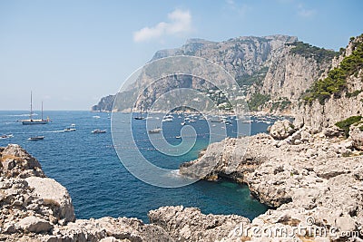 Nice seascape. The coast of Capri island Editorial Stock Photo