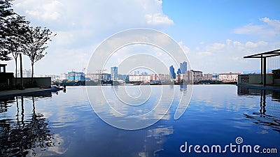 Nice sky view swimming pool Editorial Stock Photo