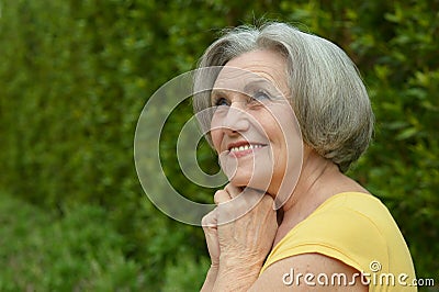 Nice smiling old woman Stock Photo