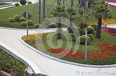 Nice spring landscapes design in city Stock Photo