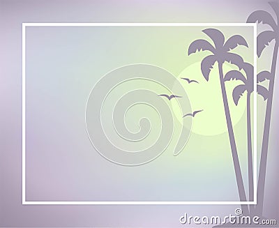 Nice sunset summer scene design Vector Illustration