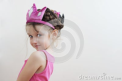 Nice toddler girl in tiara Stock Photo