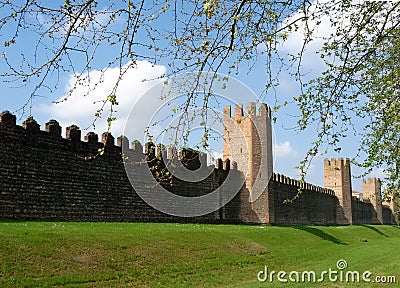 Medieval walls of Montagnana - Italy Stock Photo