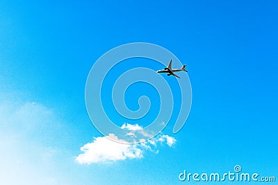 Nice view of tiny airplane in the air Editorial Stock Photo