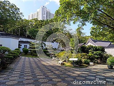 nice view in Kowloon wallet city park historical site and park in hongkong Kowloon Editorial Stock Photo