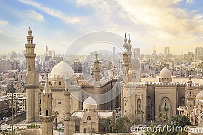 Nice view of the Mosque-Madrasa of Sultan Hassan in Cairo Stock Photo