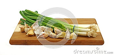 Nice view onions garlic Stock Photo