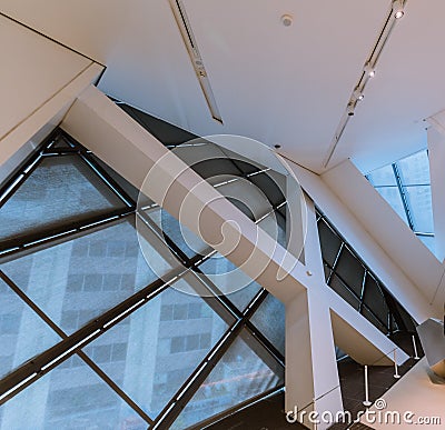 Nice view of Royal Ontario museum modern architectural interior background Editorial Stock Photo