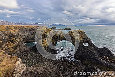 Views near the town of Arnastapi in Iceland Stock Photo