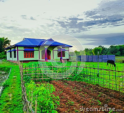 Nice Village house in Tripura Stock Photo
