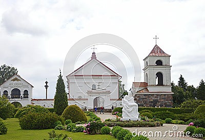 Nice Village of Mosarin Belarus, Old Architecture and Place of Pilgrimage Editorial Stock Photo