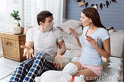 Nice young couple having an argument Stock Photo