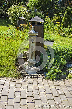 Nicely decorated garden Stock Photo