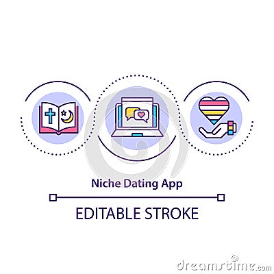 Niche dating app concept icon Vector Illustration