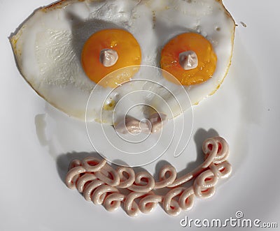 With the nickname ox-eye it is commonly called a dish composed of an egg prepared by frying; Stock Photo