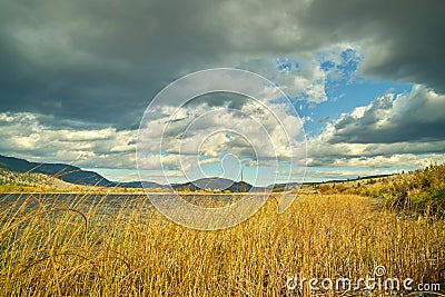 Nicola Lake Storm Clouds Stock Photo