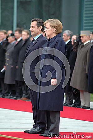 Nicolas Sarkozy, Angela Merkel Editorial Stock Photo