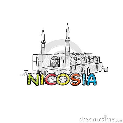 Nicosia beautiful sketched icon Vector Illustration