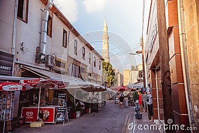 NICOSIA, CYPRUS - AUGUST 10: Arasta street, a touristic street l Editorial Stock Photo