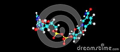 Nicotinamide adenine dinucleotide molecular structure isolated on black Cartoon Illustration