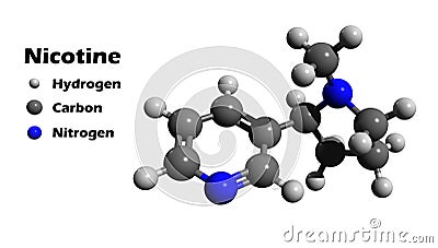 Nicotine 3D structure Stock Photo