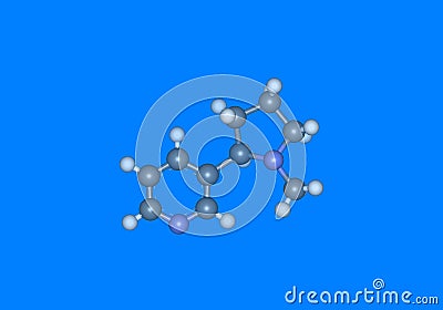 Nicotine molecular model Stock Photo