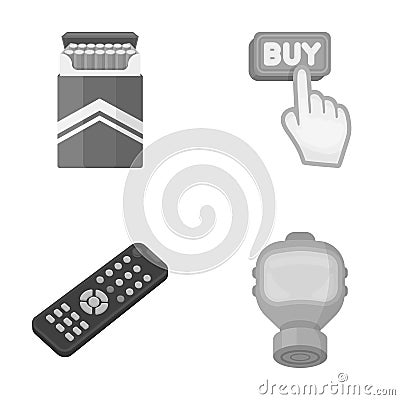 Nicotine, technology and other monochrome icon in cartoon style.purchases, weapons icons in set collection. Vector Illustration